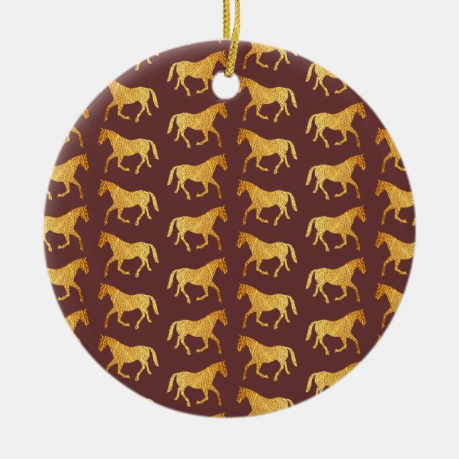 Golden Horses Julgransprydnad Keramik (Framsidan)