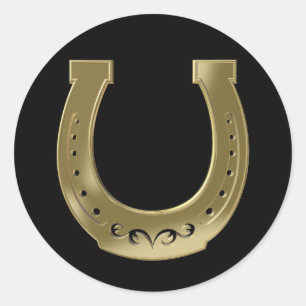 Golden horseshoe runt klistermärke