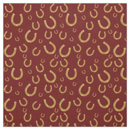 Golden horseshoes mönster tyg