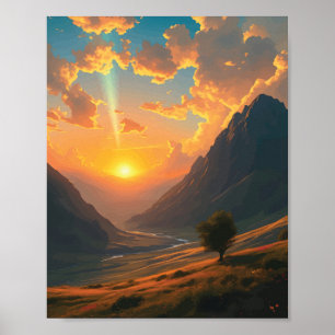 Golden Hour Anime Stil Poster