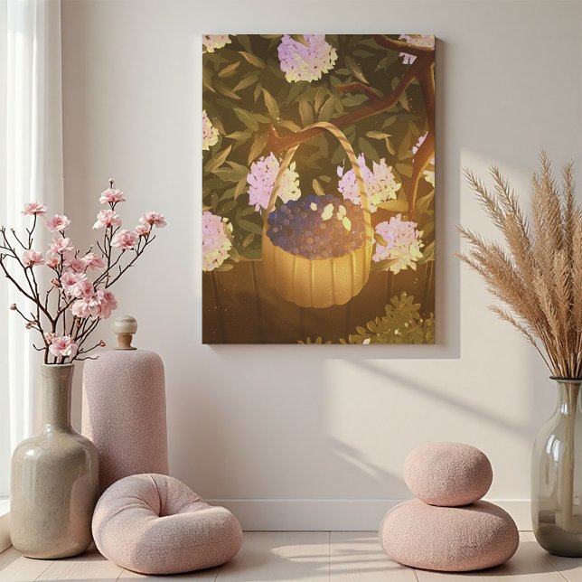 Golden Hour Blueberry Basket Canvas (Skapare uppladdad)