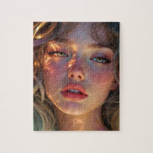 Golden Hour Dream - Radiant Angelic Porträtt