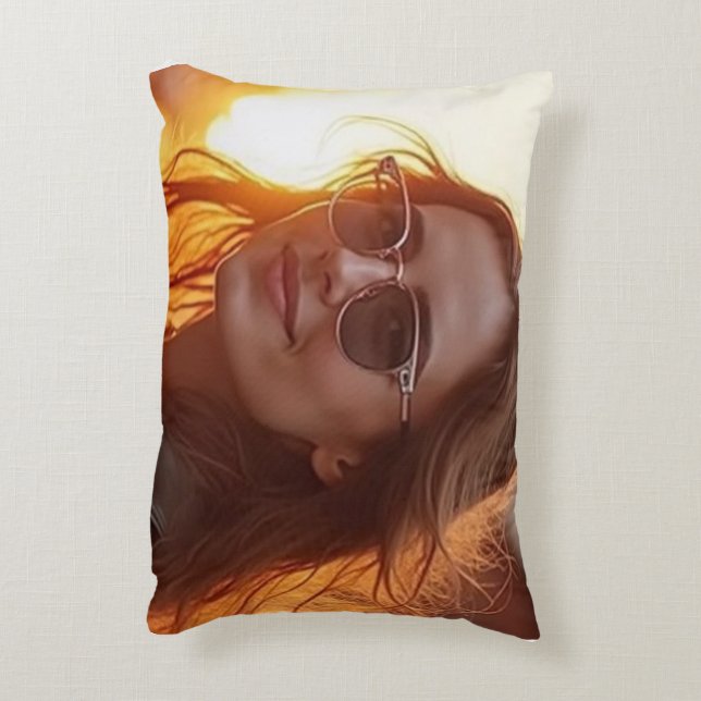 Golden Hour Elegance Prydnadskudde (Baksidan(Vertikal))