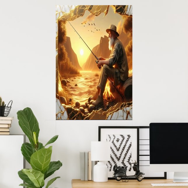 Golden Hour Fishing Poster (Hemmakontoret)