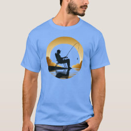 Golden Hour Fishing - Serene Sjö Scene T Shirt