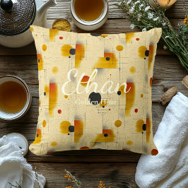 Golden Hour - Geometric Accent för Guld & Cream Kudde