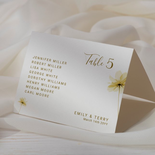 Golden Hour Grace Photo & Blommigt Bröllop Bordsnummer (Skapare uppladdad)