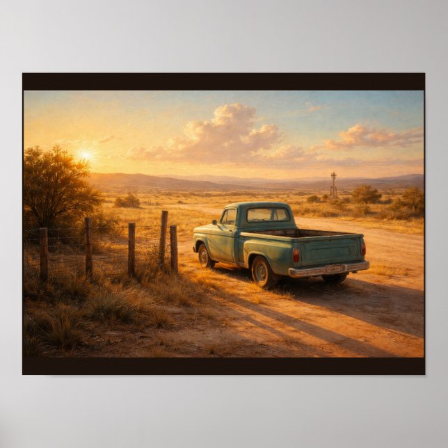 Golden hour in Texas countryside Poster (Framsidan)