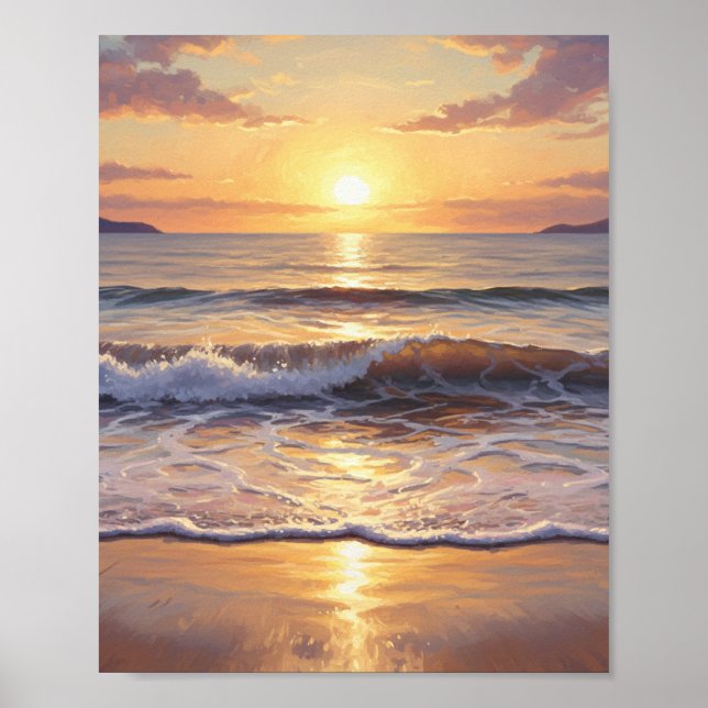 Golden Hour Ocean Sunset Poster (Framsidan)