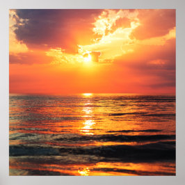 Golden Hour på havet Poster