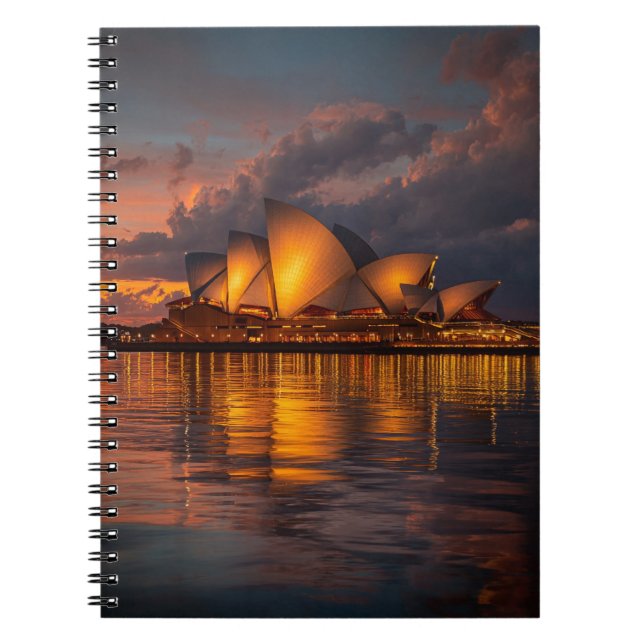 Golden Hour på Sydney Opera House Notebook Anteckningsbok (Framsidan)