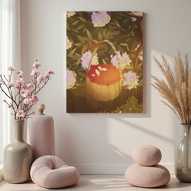 Golden Hour Raspberry Basket Canvas (Skapare uppladdad)