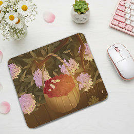 Golden Hour Raspberry Basket Mouse Pad Musmatta