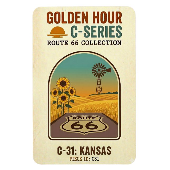 Golden Hour Route 66 C-serien | Kansas Magnet (Vertikal)