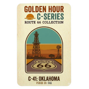 Golden Hour Route 66 C-serien Oklahoma Magnet