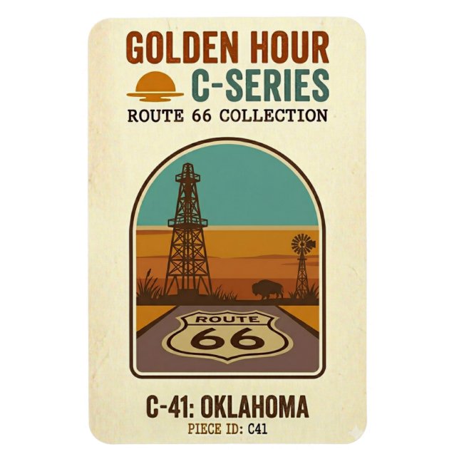 Golden Hour Route 66 C-serien | Oklahoma Magnet (Vertikal)
