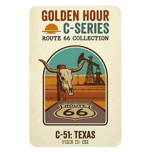 Golden Hour Route 66 C-serien | Texas Magnet (Vertikal)
