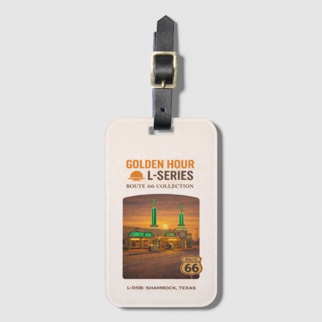 Golden Hour Route 66 L-Serie | Shamrock Texas Bagagebricka (Framsida vertikal)