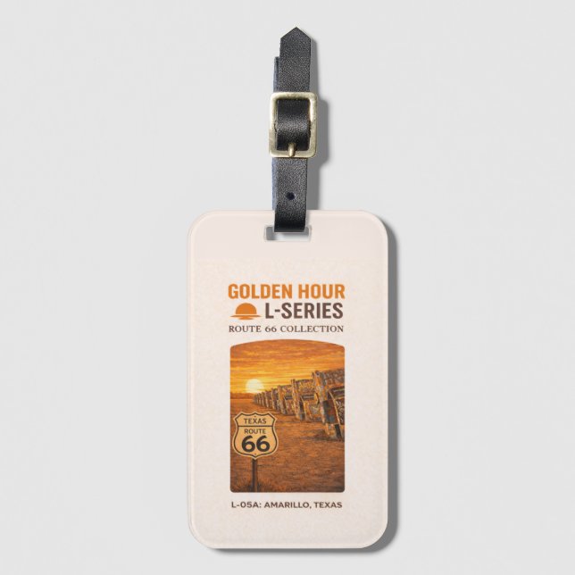 Golden Hour Route 66 L-serien | Amarillo Texas Bagagebricka (Framsida vertikal)