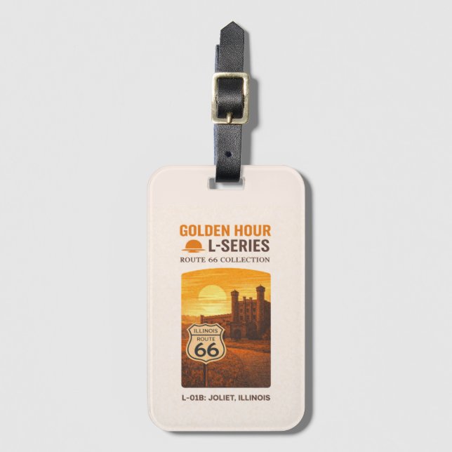 Golden Hour Route 66 L-Serien | Joliet Illinois Bagagebricka (Framsida vertikal)