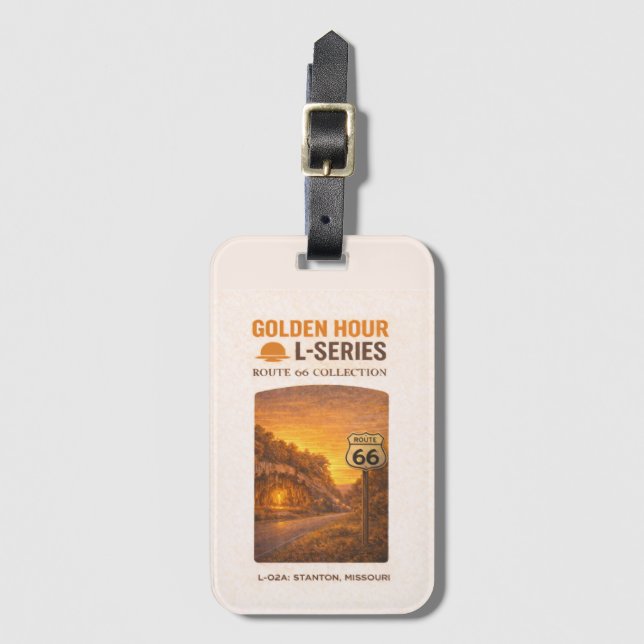Golden Hour Route 66 L-Series | Stanton Missouri Bagagebricka (Framsida vertikal)