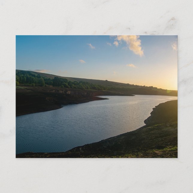 Golden Hour Serenity at Baitings Reservoir Vykort (Framsida)