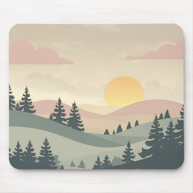 Golden Hour Serenity – Minimal Pastel Landscape Ar Musmatta (Framsidan)