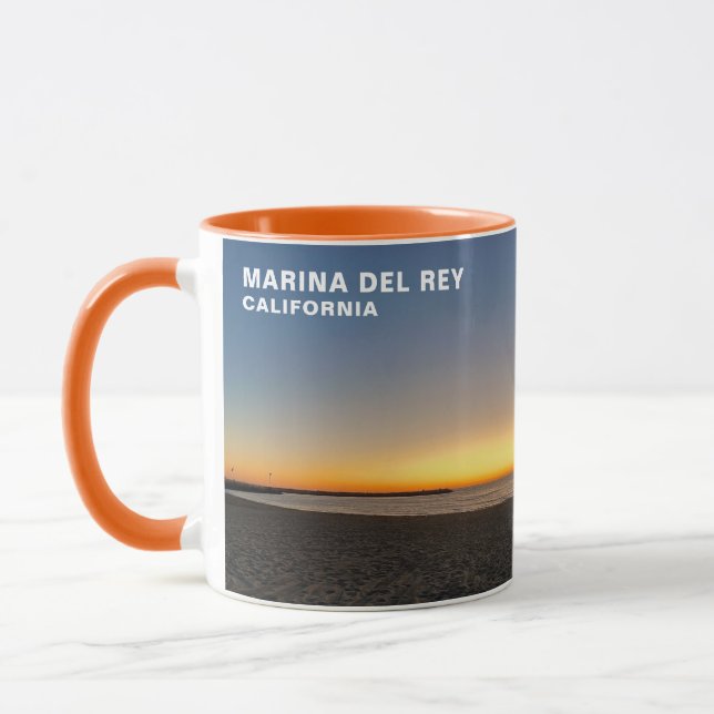 Golden Hour Solnedgång - Marina Del Rey, CA Mugg (Vänster)