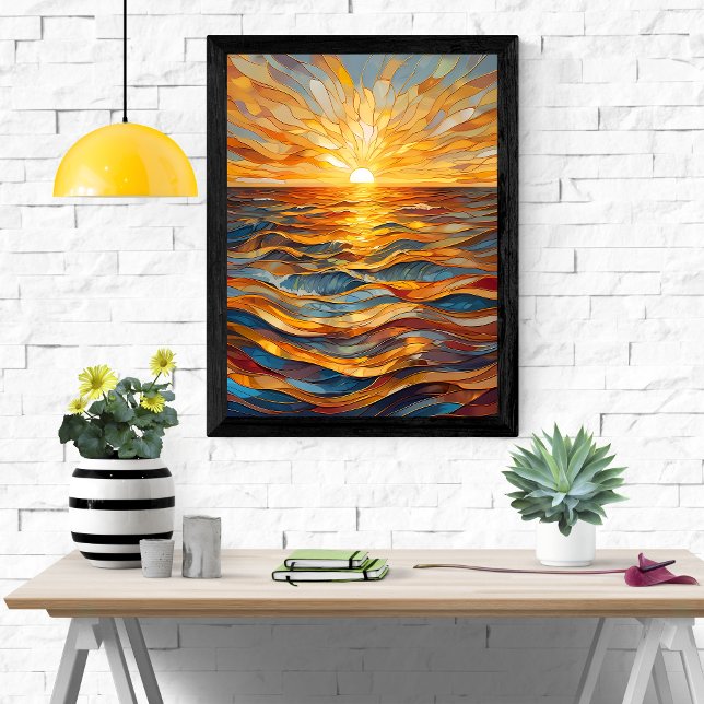 Golden Hour Stached Glass Sunset Poster (Skapare uppladdad)