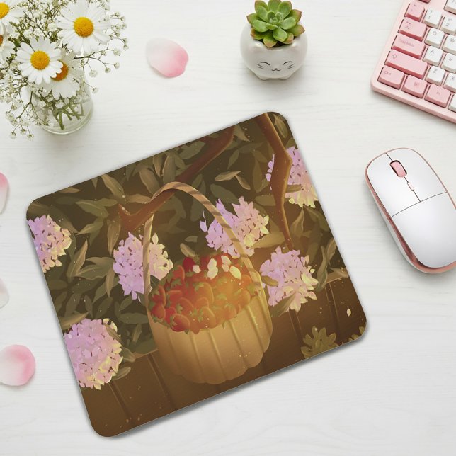 Golden Hour Strawberry Basket Mouse Pad Musmatta (Skapare uppladdad)