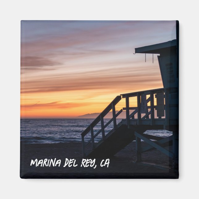 Golden Hour Sunset - Marina Del Rey, CA Magnet (Framsidan)