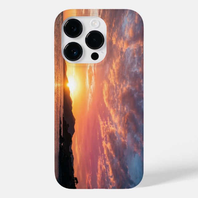 Golden Hour Sunset Sky Landscape iPhone Case (Baksida)