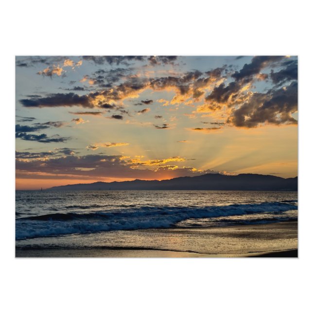 Golden Hour Sunset - Venedig Beach, CA Fototryck (Framsidan)