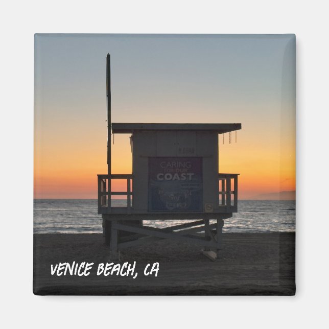 Golden Hour Sunset - Venedig Beach, CA Magnet (Framsidan)