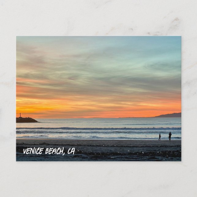 Golden Hour Sunset - Venedig Beach, CA Vykort (Framsida)