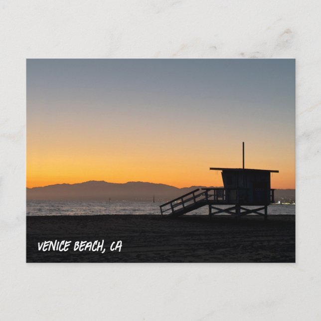Golden Hour Sunset - Venedig Beach, CA Vykort (Framsida)