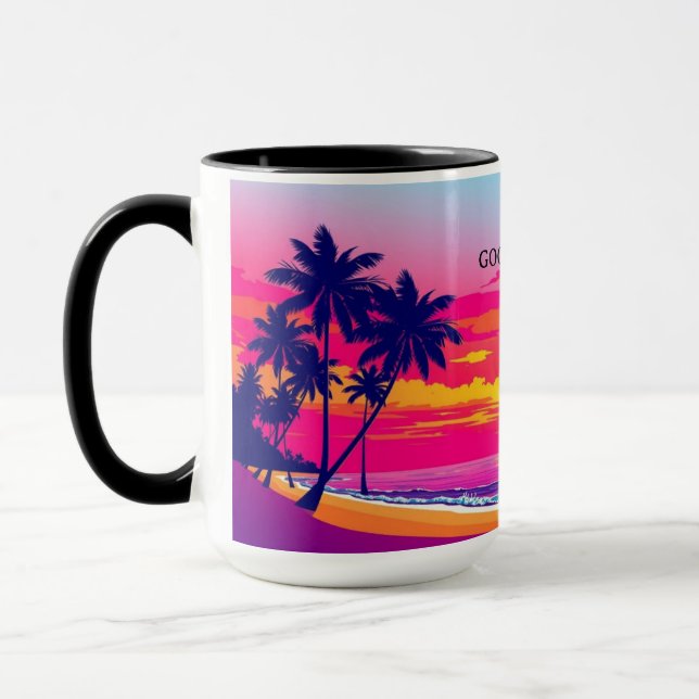 Golden Hour Tropical Island Sunset Personalized Mugg (Vänster)