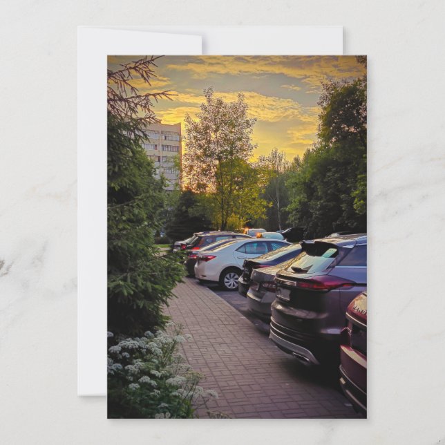 Golden Hour Urban Serenity Inbjudan – Anpassningsb (Framsida)