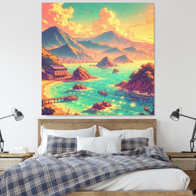 Golden Hour vid bukten Canvastryck (Insitu (sovrum))