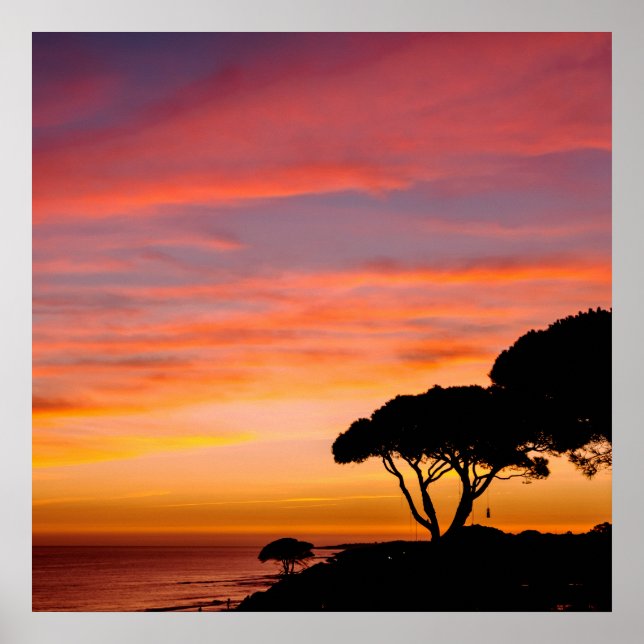 Golden Hour View of an Algarve, Portu Beach Sunset Poster (Framsidan)