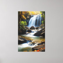 Golden Hour Waterfall - realistiskt naturlandskap