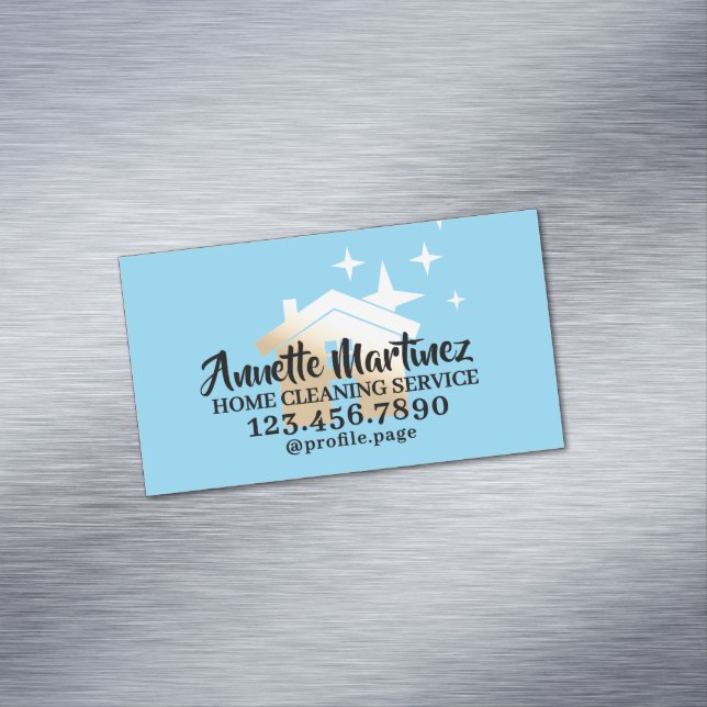 Golden house logotyp home städning magnetiska visitkort (In Situ)