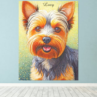 Golden Hued Yorkshire Terrier Radiant Hund Porträt Canvastryck