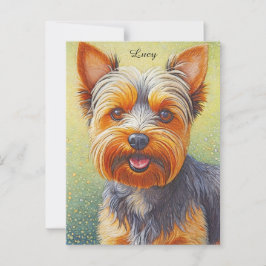 Golden Hued Yorkshire Terrier Radiant Hund Porträt Vykort