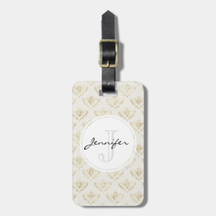 Golden Humla med Monogram Krona Mönster Bagagebricka