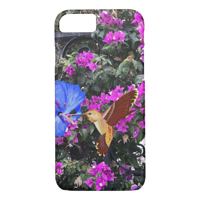 Golden Hummingbird, Blue Hibiscus och Bougainville Case-Mate iPhone Skal (Baksida)