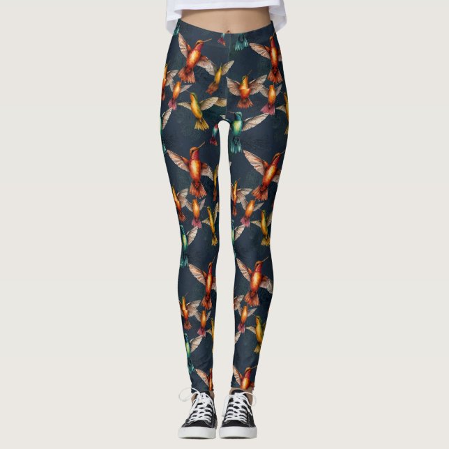 Golden Hummingbird Leggings (Framsida)