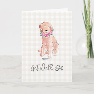 Golden Hund Flowers kommer snart snart Kärlek Namn Kort