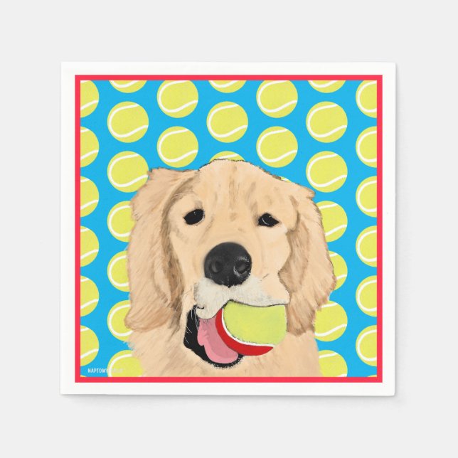 Golden Hund har Boll Napkins Pappersservett (Framsidan)