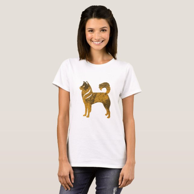 Golden Hund Husky Women's Basic T-Shirt, White T-shirt (Hel framsida)